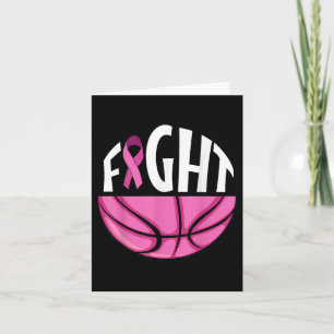 Borstkanker Bewustmaking Roze lint Basketball Tea Kaart