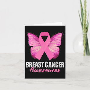 Borstkanker Bewustmaking Roze lint Butterfly Kaart
