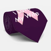 Borstkanker Bewustmaking Roze lint Design Stropdas (Opgerold)