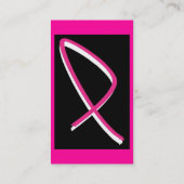 Borstkanker Bewustmaking Roze lint I Visitekaartje (Achterkant)