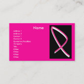 Borstkanker Bewustmaking Roze lint I Visitekaartje (Voorkant)