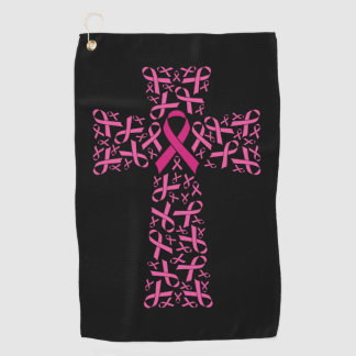 Borstkanker Bewustmaking Roze lint kruis  Golfhanddoek