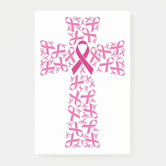 Borstkanker Bewustmaking Roze lint kruis Post-it® Notes (Voorkant)