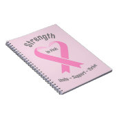 Borstkanker Bewustmaking Roze lint Notitieboek (Rechterzijde)