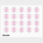 Borstkanker Bewustmaking Roze lint ticker Ronde Sticker (Vel)