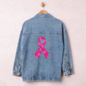 Borstkanker Bewustmaking Roze lintpatroon Denim Jacket (Hangar)