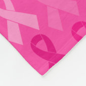 Borstkanker Bewustmaking Roze lintpatroon Fleece Deken (Hoek)