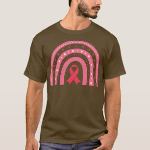 Borstkanker Bewustmaking Roze regenboogroze lint G T-shirt