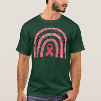 Borstkanker Bewustmaking Roze regenboogroze lint T-shirt