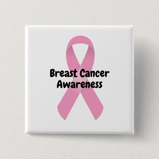 Borstkanker Bewustmaking Roze Ribbon Custom Messag Vierkante Button 5,1 Cm (Voorkant)
