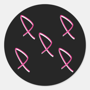 Borstkanker Bewustmaking Roze Ribbon II Ronde Sticker