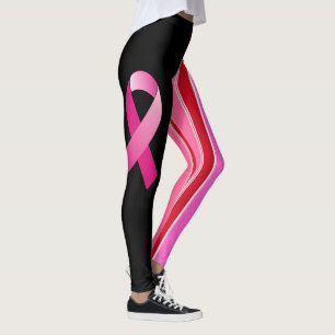 Borstkanker Bewustmaking Roze strepe lint Leggings