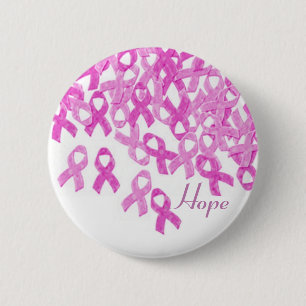 Borstkanker Bewustmaking Roze Velvet Ribbon Button