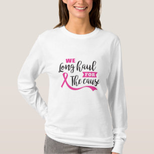 Borstkanker Bewustmaking Roze zwarte Typografie T-shirt