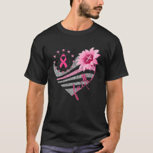 Borstkanker Bewustmaking Sun Flower Faith Bling Bl T-shirt