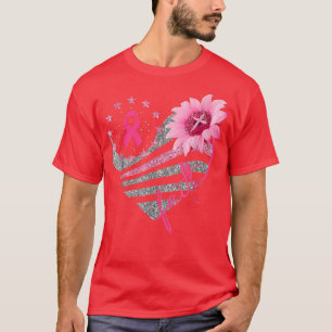 Borstkanker Bewustmaking Sun Flower Faith Bling Bl T-shirt