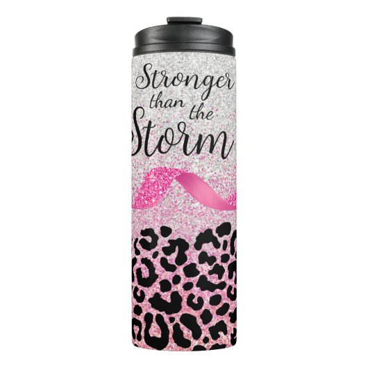 Borstkanker Bewustmaking Thermal Tumbler Thermosbeker (Voorkant)