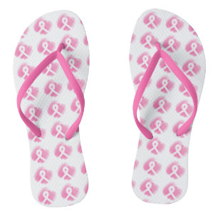 Borstkanker Bewustmaking van de Waterverf Teenslippers