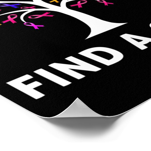 Borstkanker - Bewustmaking vindt een kure boomrib Poster (Hoek)