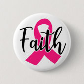 Borstkanker Bewustmaking Vochtiger roze lintje Fai Ronde Button 5,7 Cm (Voorkant)