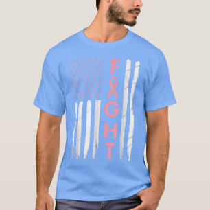 Borstkanker - Bewustmaking VS vlag roze lint T-shirt