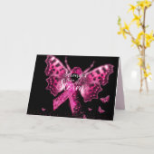 Borstkanker - Bewustmakings Butterfly Quote Kaart (Gele Bloem)