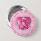 Borstkanker Bewustmakingshart Maand Heart Ronde Button 7,6 Cm (Voorkant /achterkant)