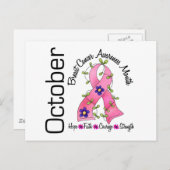 Borstkanker Bewustmakingsmaand Lint 1 Briefkaart (Voorkant / Achterkant)