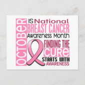 Borstkanker Bewustmakingsmaand Lint I2 1,5 Briefkaart (Voorkant)