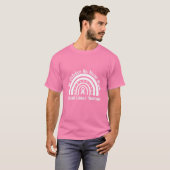 Borstkanker Bewustmakingsmaand Regenboog Oktober W T-shirt (Voorkant volledig)