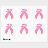 Borstkanker Bewustmakingsroze lint Ronde Sticker (Vel)