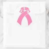 Borstkanker Bewustmakingsroze lint Ronde Sticker (Tas)
