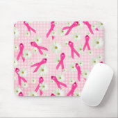Borstkanker Bewustmakingsroze linten Muismat (Met muis)
