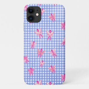 Borstkanker Bewustmakingsroze lintvlinder iPhone 11 Hoesje