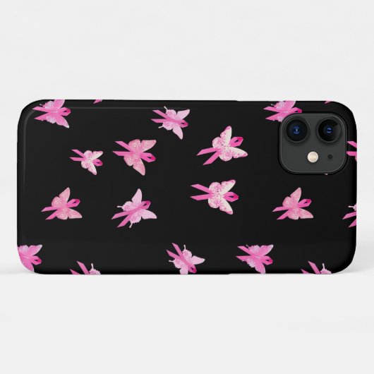 Borstkanker Bewustmakingsroze lintvlinder Case-Mate iPhone Case (Achterkant (horizontaal))