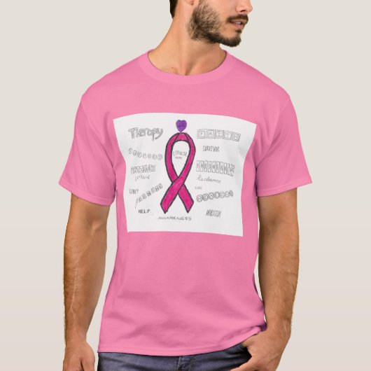 Borstkanker Bewustmakingsroze T-shirt (Voorkant)