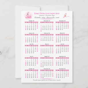 Borstkanker Bewustzijn 15-maanden lintkalender