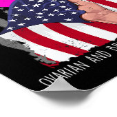 Borstkanker Bewustzijn Amerikaanse vlag lint Poster (Hoek)