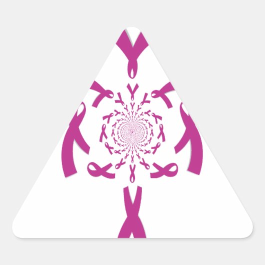 Borstkanker Bewustzijn Art Print Driehoek Sticker (Voorkant)