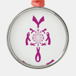 Borstkanker Bewustzijn Art Print Metalen Ornament