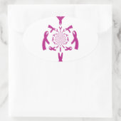 Borstkanker Bewustzijn Art Print Ovale Sticker (Tas)