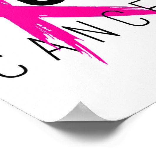 Borstkanker Bewustzijn Gift Retro Distressed 2 Poster (Hoek)