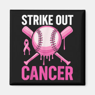 Borstkanker Bewustzijn Honkbal Strike Out Cancer Magneet