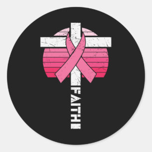 Borstkanker Bewustzijn Hoop Kracht Christelijk Ronde Sticker