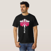 Borstkanker Bewustzijn Hoop Kracht Christelijk T-shirt (Voorkant volledig)