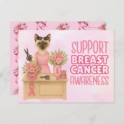 Borstkanker Bewustzijn in oktober draag we roze Briefkaart (Voorkant / Achterkant)