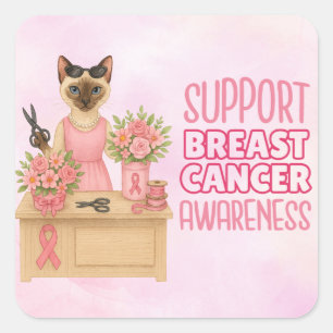 Borstkanker Bewustzijn in oktober draag we roze Vierkante Sticker
