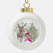 Borstkanker Bewustzijn, Kerststijl Keramische Bal Ornament (Voorkant)