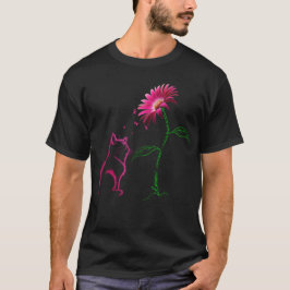 Borstkanker bewustzijn lint Daisy Flower Cat T-shirt