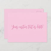 Borstkanker bewustzijn maand roze aangepaste scrip briefkaart (Voorkant / Achterkant)